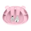 Силіконовий набір дитячого посуду "Ведмеді" з кришкою та металевими приборами - Rose Quartz