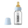 Скляна дитяча пляшечка BIBS Baby Glass Bottle повний комплект 110 мл - Baby Blue