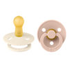 Соска пустушка BIBS Colour Latex Round (кругла) – Ivory/Blush (2 в упаковці) - 0-6 міс.
