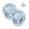 Соска пустушка BIBS De Lux Silicone Round (кругла) – Baby Blue/Baby Blue (2  в упаковці) - 0-36 міс.