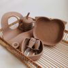 Силіконовий набір дитячого посуду для годування "Сови" (6 предметів) - Cappuccino