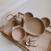 Силіконовий набір дитячого посуду для годування "Панди" (6 предметів) - Vanilla