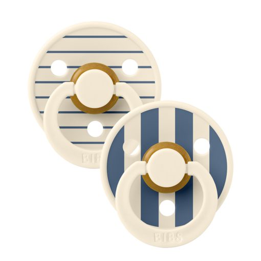 Пустушка Studio Colour Latex Round (кругла) Pin – Ivory / Steel Blue Mix (2 в упаковці)
