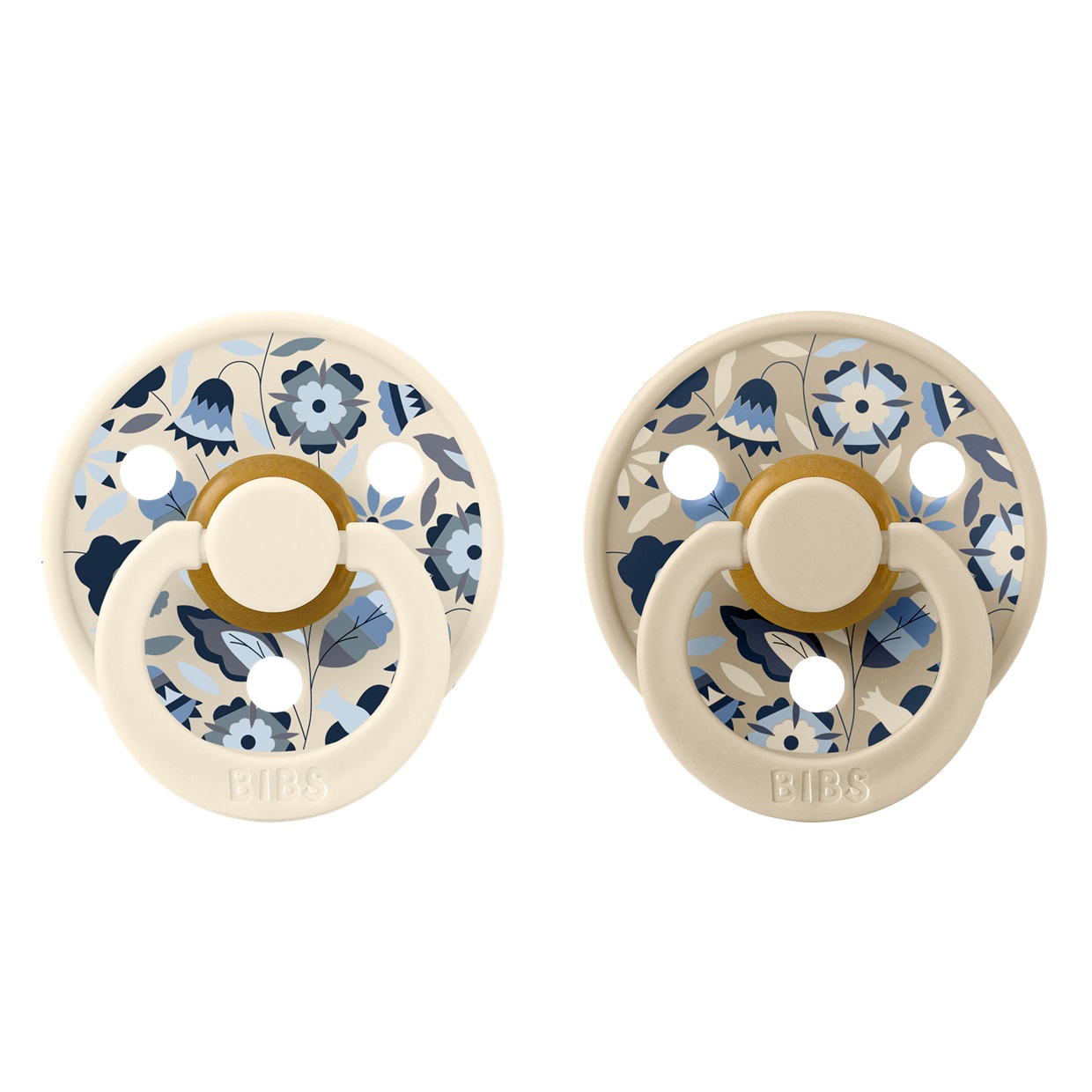 Пустушка BIBS x Liberty Colour Latex Round (кругла) Bobo – Ivory Mix (2 в упаковці) - 0-6 міс.