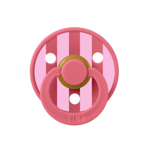 Пустушка Studio Colour Latex Round (кругла) Block –  Coral / Baby Pink