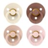 Соски пустушки BIBS Colour Latex Round (круглі) 4 PACK – Ivory/Blush/Woodchuck/Blossom - 0-6 міс.