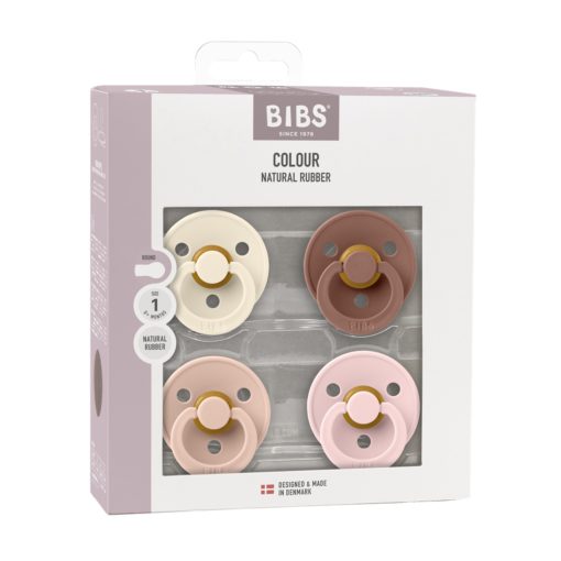 Соски пустушки BIBS Colour Latex Round (круглі) 4 PACK – Ivory/Blush/Woodchuck/Blossom - Зображення 2
