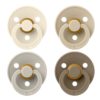 Соски пустушки BIBS Colour Latex Round (круглі) 4 PACK – Ivory/Sand/Vanilla/Dark Oak - 0-6 міс.