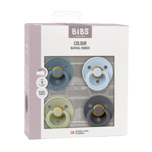Соски пустушки BIBS Colour Latex Round (круглі) 4 PACK – Petrol/Sage/Baby Blue/Iron - Зображення 2