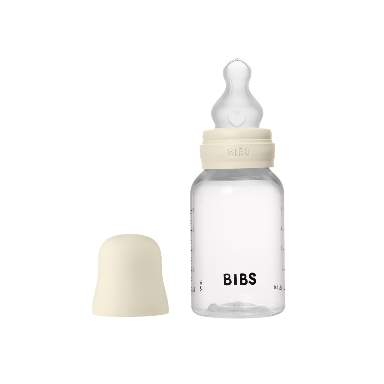 Дитяча пляшечка BIBS Baby Bottle Round Silicone 150 мл Slow Flow (повільний потік) - Ivory