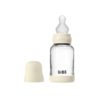 Скляна дитяча пляшечка BIBS Glass Baby Bottle Round Silicone 1 pack 120 мл Slow Flow - Ivory