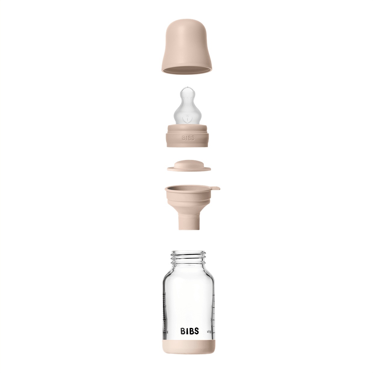 Скляна дитяча пляшечка BIBS Glass Baby Bottle Round Silicone 1 pack 120 мл Slow Flow - Зображення 3