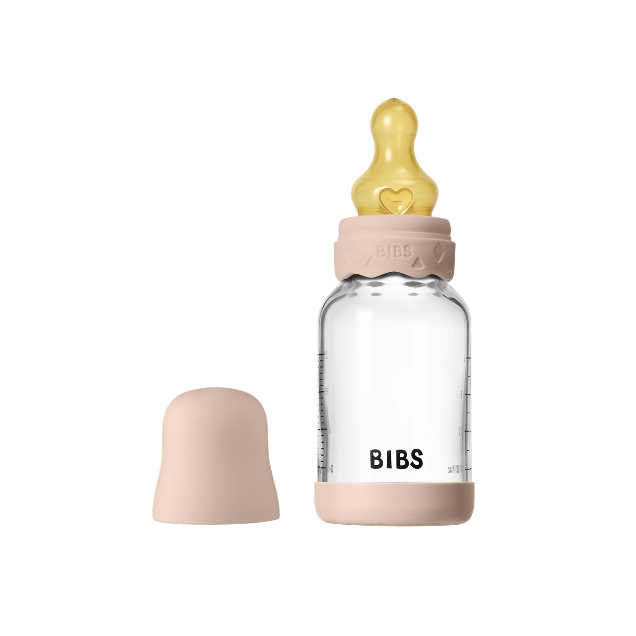 Скляна дитяча пляшечка BIBS Glass Boheme Baby Bottle Round Latex 1 pack 120 мл Slow Flow
