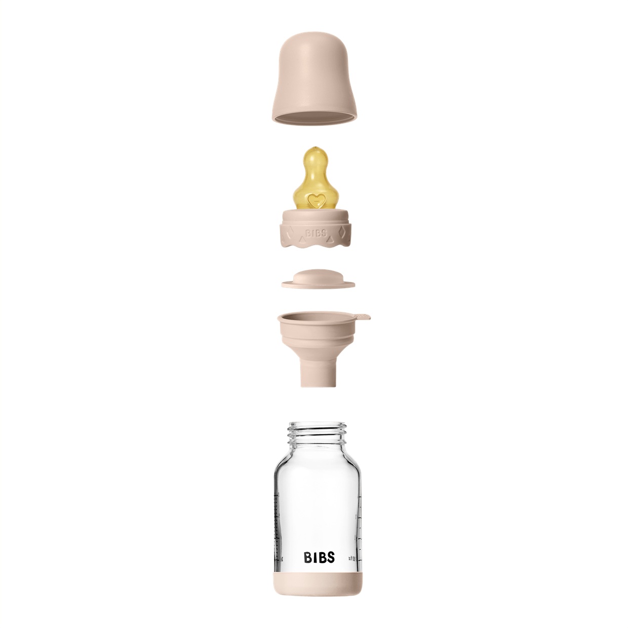 Скляна дитяча пляшечка BIBS Glass Boheme Baby Bottle Round Latex 1 pack 120 мл Slow Flow - Зображення 3