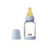 Скляна дитяча пляшечка BIBS Glass Baby Bottle Round Latex 1 pack 120 мл Slow Flow - Baby Blue