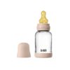 Скляна дитяча пляшечка BIBS Glass Baby Bottle Round Latex 1 pack 120 мл Slow Flow - Blush
