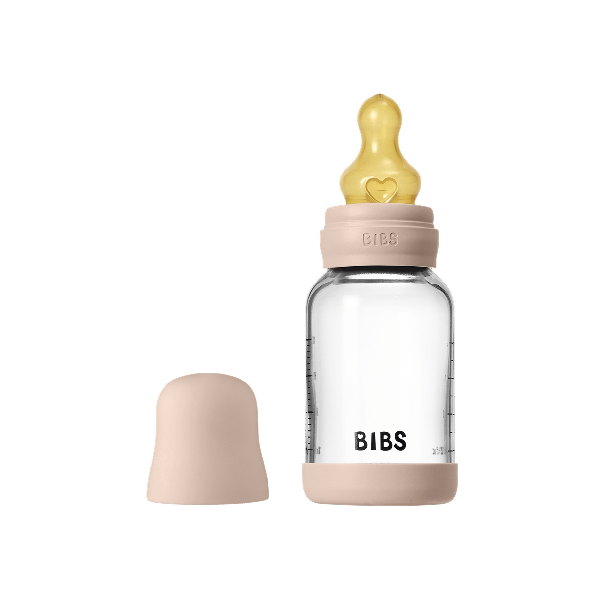 Скляна дитяча пляшечка BIBS Glass Baby Bottle Round Latex 1 pack 120 мл Slow Flow