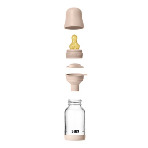 Скляна дитяча пляшечка BIBS Glass Baby Bottle Round Latex 1 pack 120 мл Slow Flow - Зображення 3