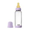 Скляна дитяча пляшечка BIBS Glass Boheme Baby Bottle Round Latex 1 pack 240 мл Medium Flow (середній потік) - Violet Sky