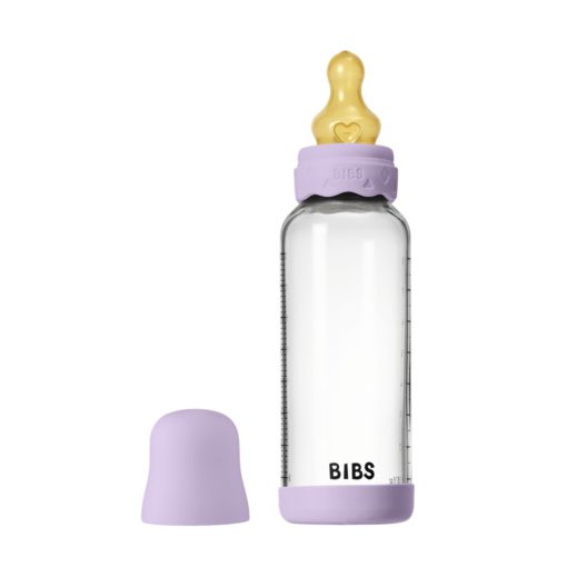 Скляна дитяча пляшечка BIBS Glass Boheme Baby Bottle Round Latex 1 pack 240 мл Medium Flow (середній потік)