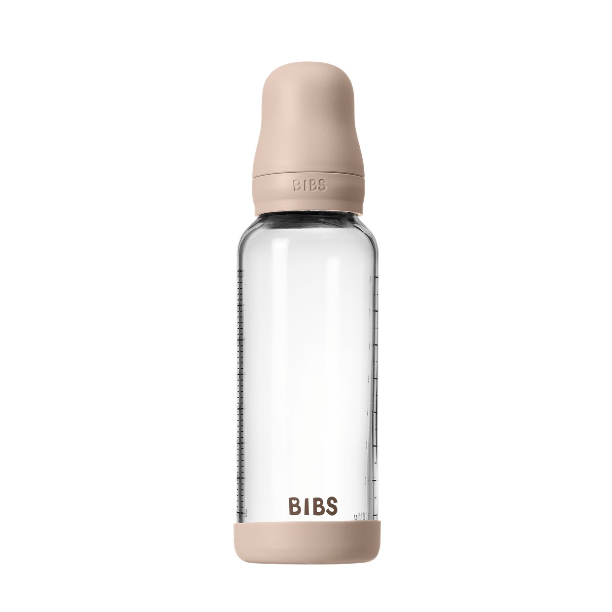 Скляна дитяча пляшечка BIBS Glass Baby Bottle Round Latex 1 pack 240 мл Medium Flow (середній потік) - Зображення 2