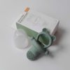 Силіконовий ніблер для годування "Ведмедик" (картонне упакування) - Smoke Green