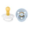 Соска пустушка BIBS Colour Latex Round (кругла) – White/Baby Blue (2 в упаковці) - 0-6 міс.