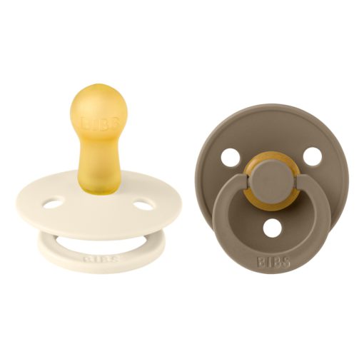Соска пустушка BIBS Colour Latex Round (кругла) – Ivory/Dark Oak (2 в упаковці) - Зображення 2