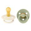 Соска пустушка BIBS Colour Latex Round (кругла) – Ivory/Sage (2 в упаковці) - 0-6 міс.