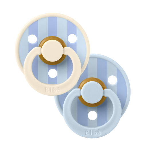Пустушка Studio Colour Latex Round (кругла) Block –  Baby Blue Dusty Blue Mix (2 в упаковці)
