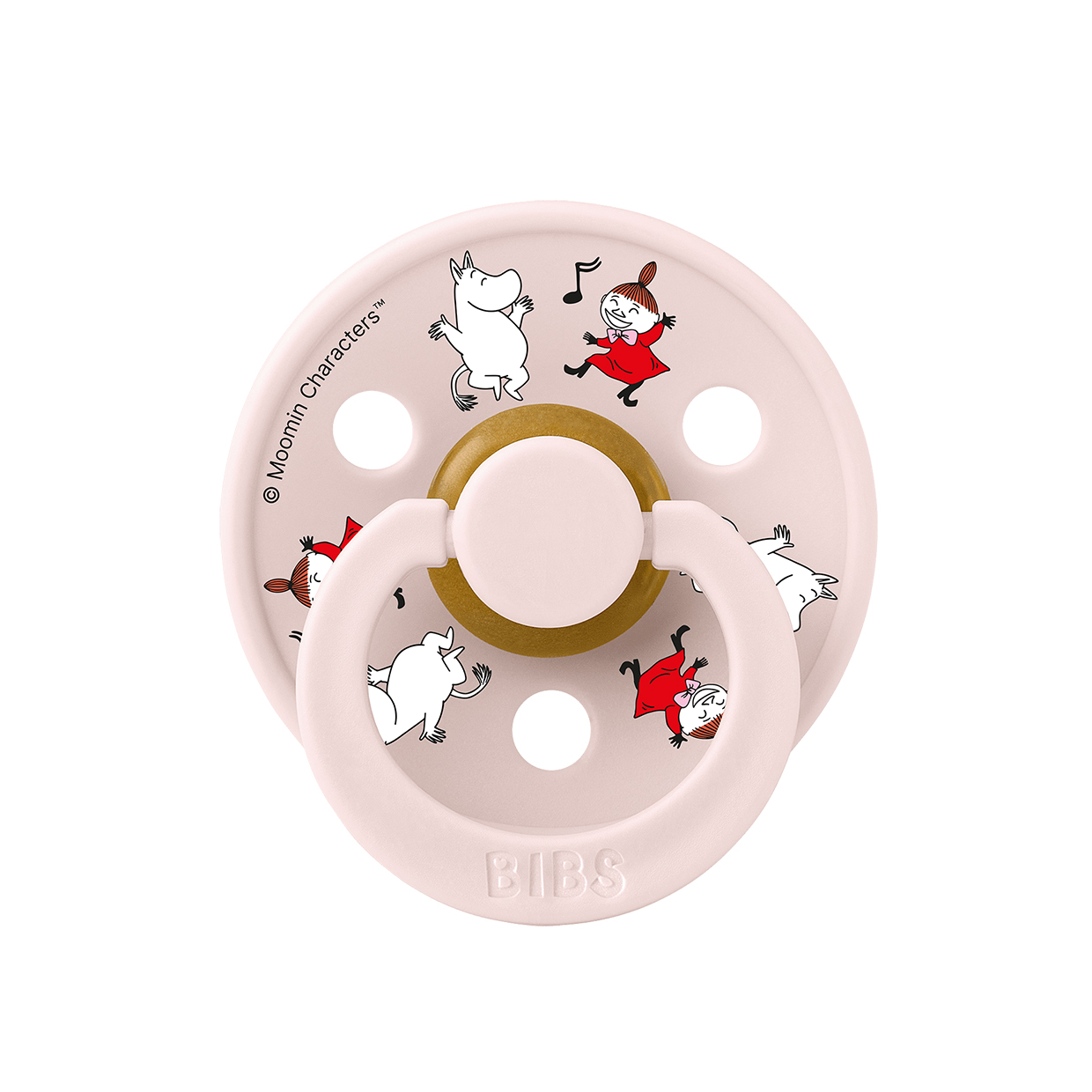 Пустушка BIBS x Moomins Colour Latex Round (кругла) Dancing Friends – Petal