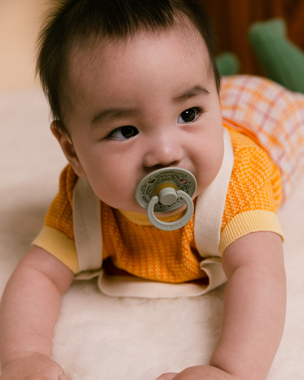 Пустушка BIBS Pacifier Colour Holiday Leaf Latex Round (кругла) – Hunter Green Sage - Зображення 5