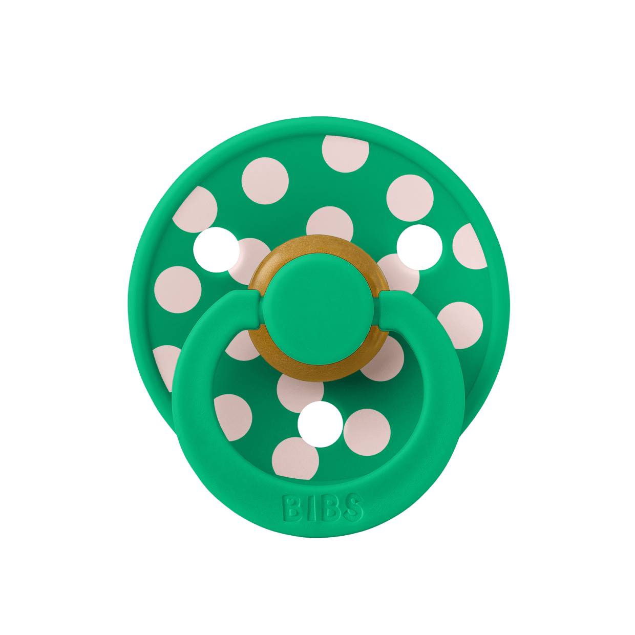 Пустушка BIBS Studio Colour Polka Big Latex Round (кругла) – Cactus / Petal