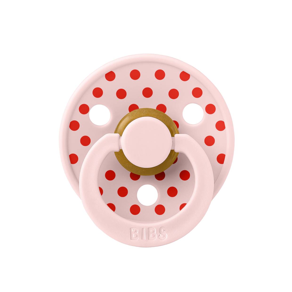 Пустушка BIBS Studio Colour Polka Small Latex Round (кругла) – Blossom / Candy Apple