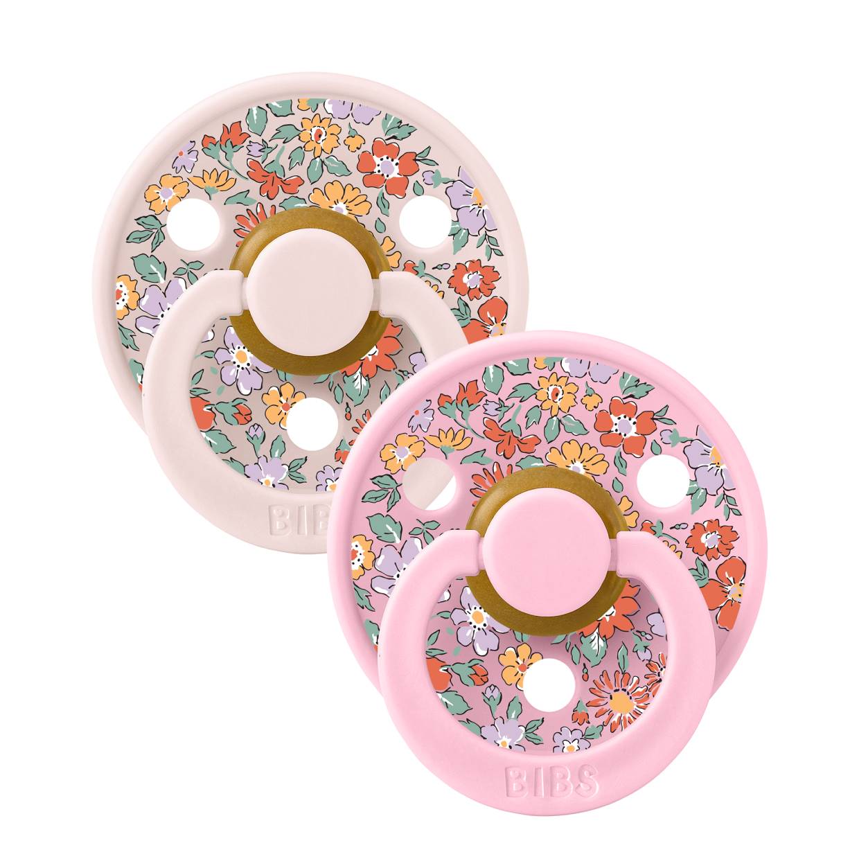 Пустушка BIBS x Liberty Colour 2 PACK Oscar Meadow Latex Round (кругла) – Petal Mix