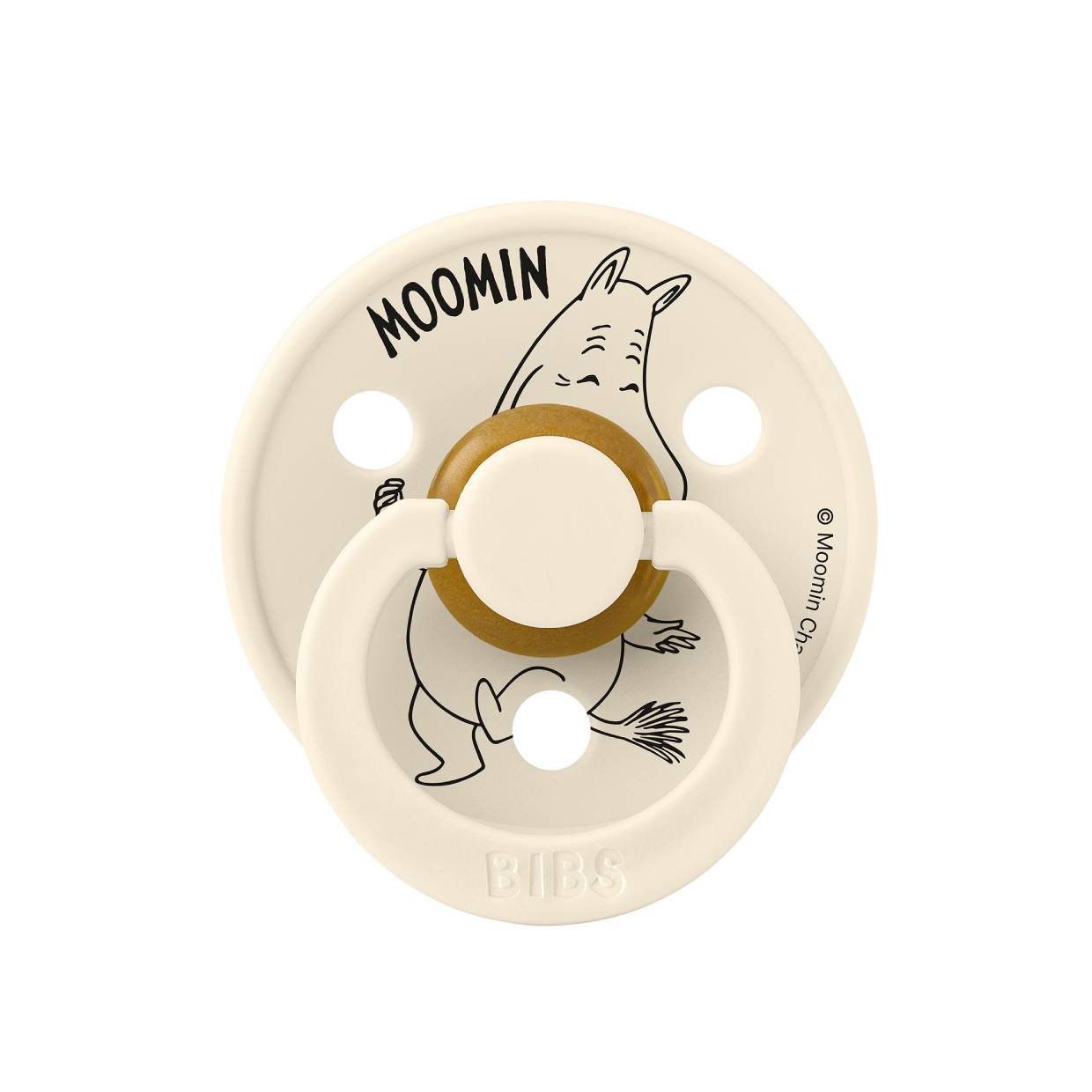 Пустушка BIBS x Moomins Colour Latex Round (кругла) Moomintroll – Ivory