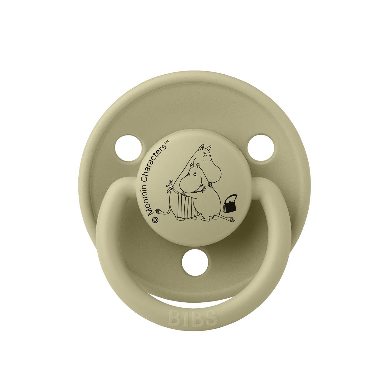 Соска пустушка BIBS x Moomins De Lux Silicone Round (кругла) Onesize Stinky – Khaki