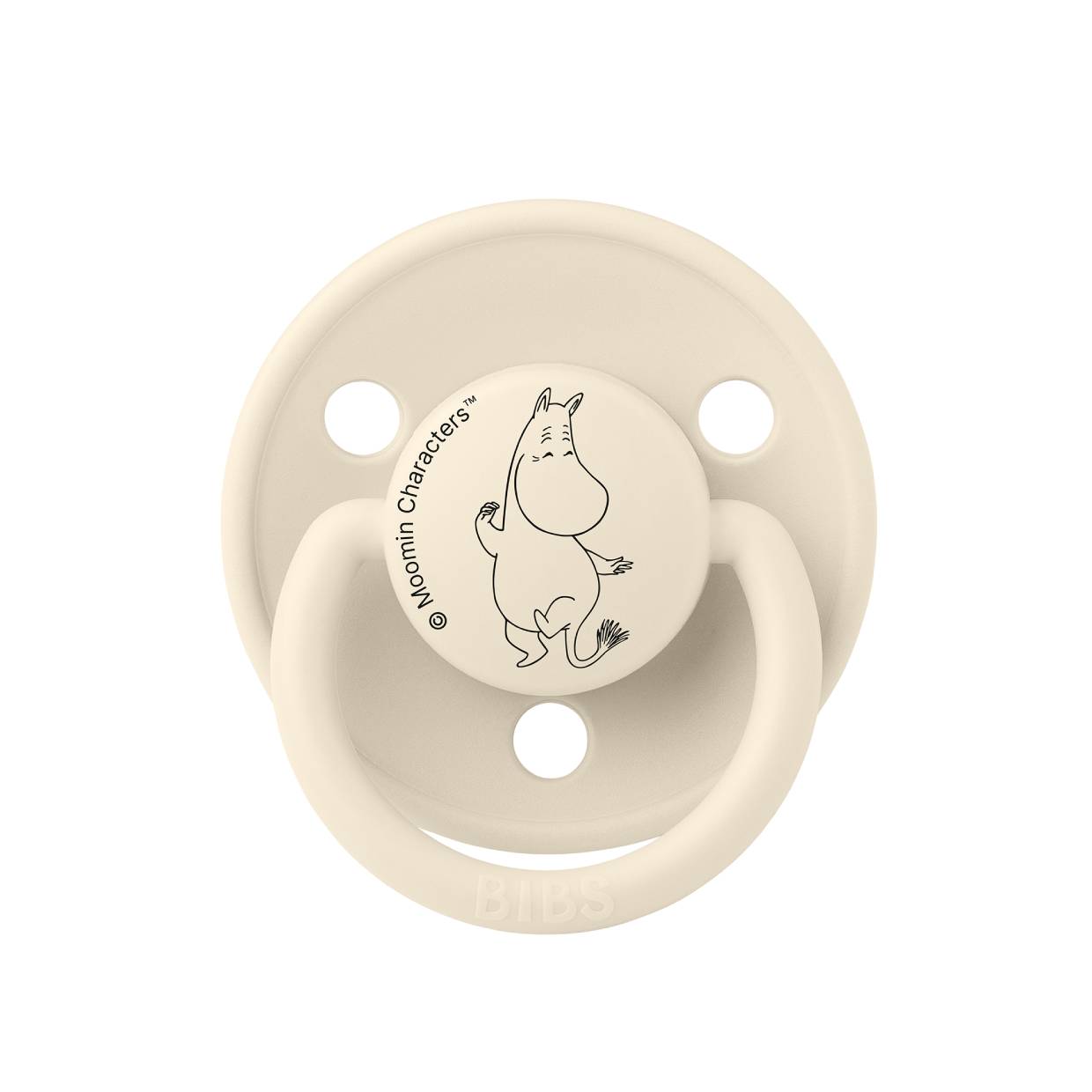 Соска пустушка BIBS x Moomins De Lux Silicone Round (кругла) Onesize Moomintroll – Ivory