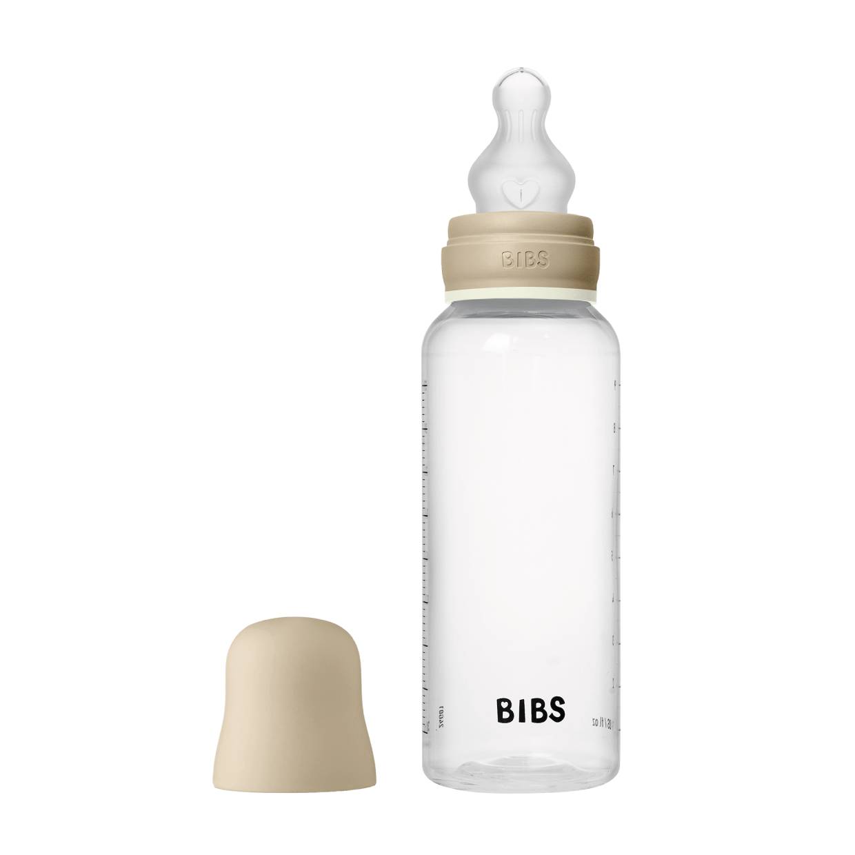 Дитяча пляшечка BIBS Baby Bottle Round Silicone 270 мл Medium Flow (середній потік) - Vanilla GLOW