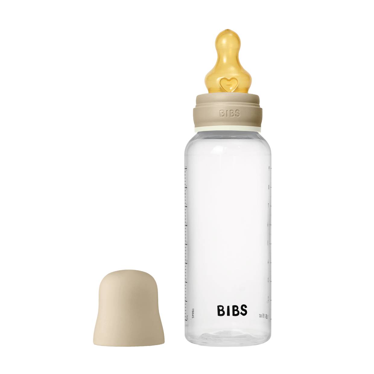 Дитяча пляшечка BIBS Baby Bottle Round Latex 270 мл Medium Flow (середній потік) - Vanilla GLOW