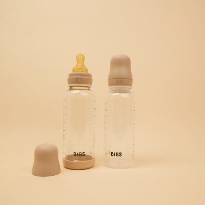 Дитяча пляшечка BIBS Baby Bottle Round Latex 270 мл Medium Flow (середній потік) - Vanilla GLOW - Зображення 3
