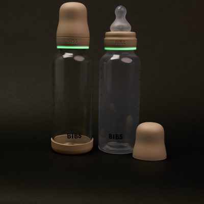 Дитяча пляшечка BIBS Baby Bottle Round Latex 270 мл Medium Flow (середній потік) - Vanilla GLOW - Зображення 8
