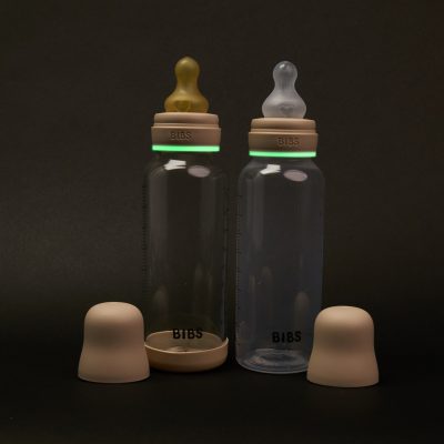 Дитяча пляшечка BIBS Baby Bottle Round Latex 270 мл Medium Flow (середній потік) - Vanilla GLOW - Зображення 7
