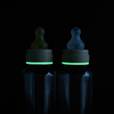 Дитяча пляшечка BIBS Baby Bottle Round Latex 270 мл Medium Flow (середній потік) - Vanilla GLOW - Зображення 6