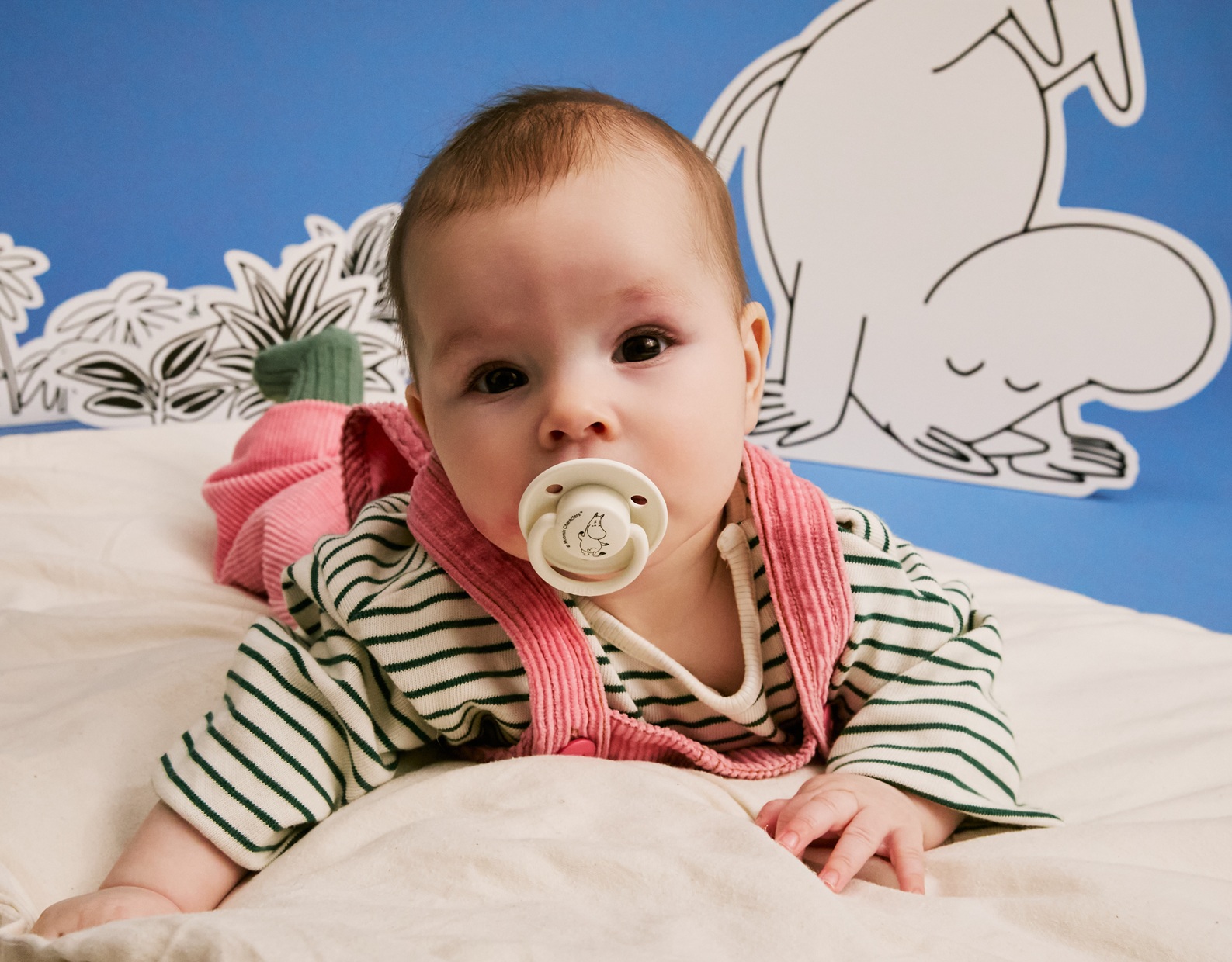 Соска пустушка BIBS x Moomins De Lux Silicone Round (кругла) Onesize Moomintroll – Ivory - Зображення 3