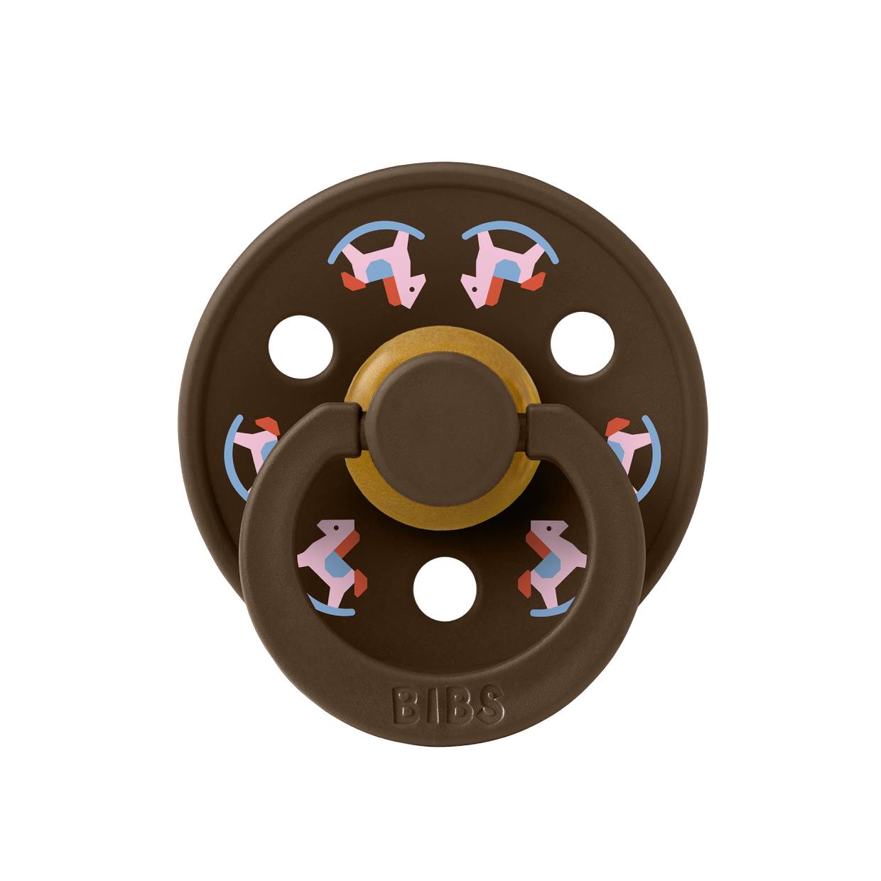 Пустушка BIBS Pacifier Colour Holiday Horse Latex Round (кругла) – Mocha