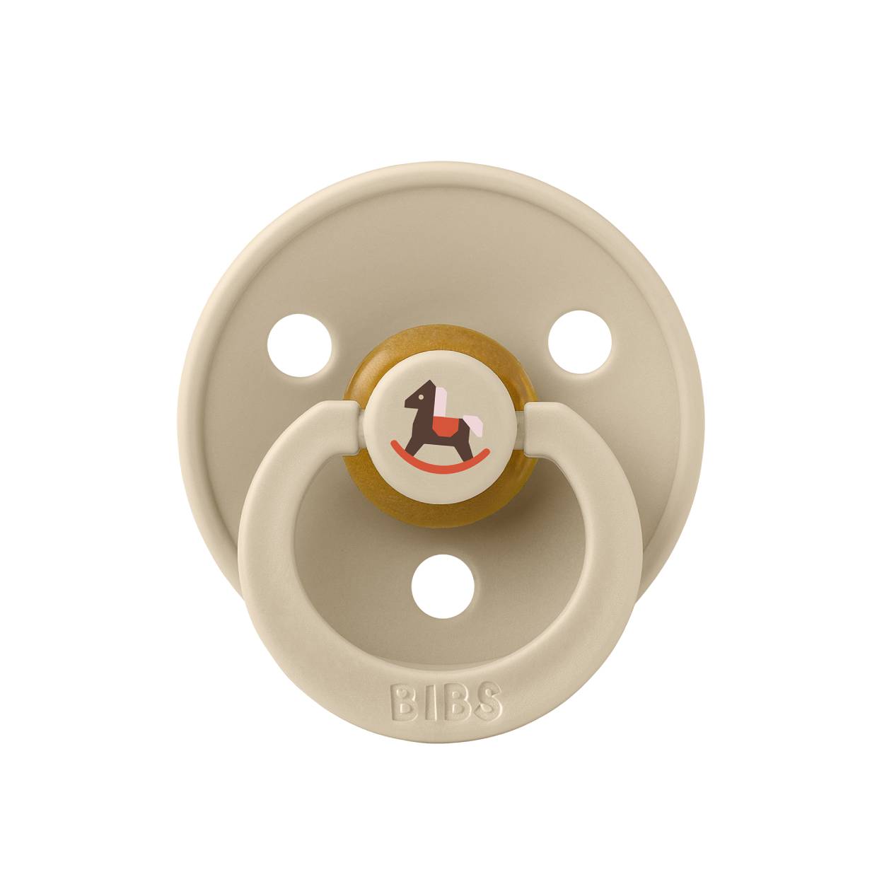 Пустушка BIBS Pacifier Colour Holiday Horse Latex Round (кругла) – Vanilla
