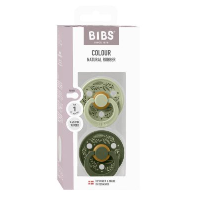 Пустушка BIBS Pacifier Colour Holiday Leaf Latex Round (кругла) – Sage/Hunter Green (2 в упаковці) - Зображення 3