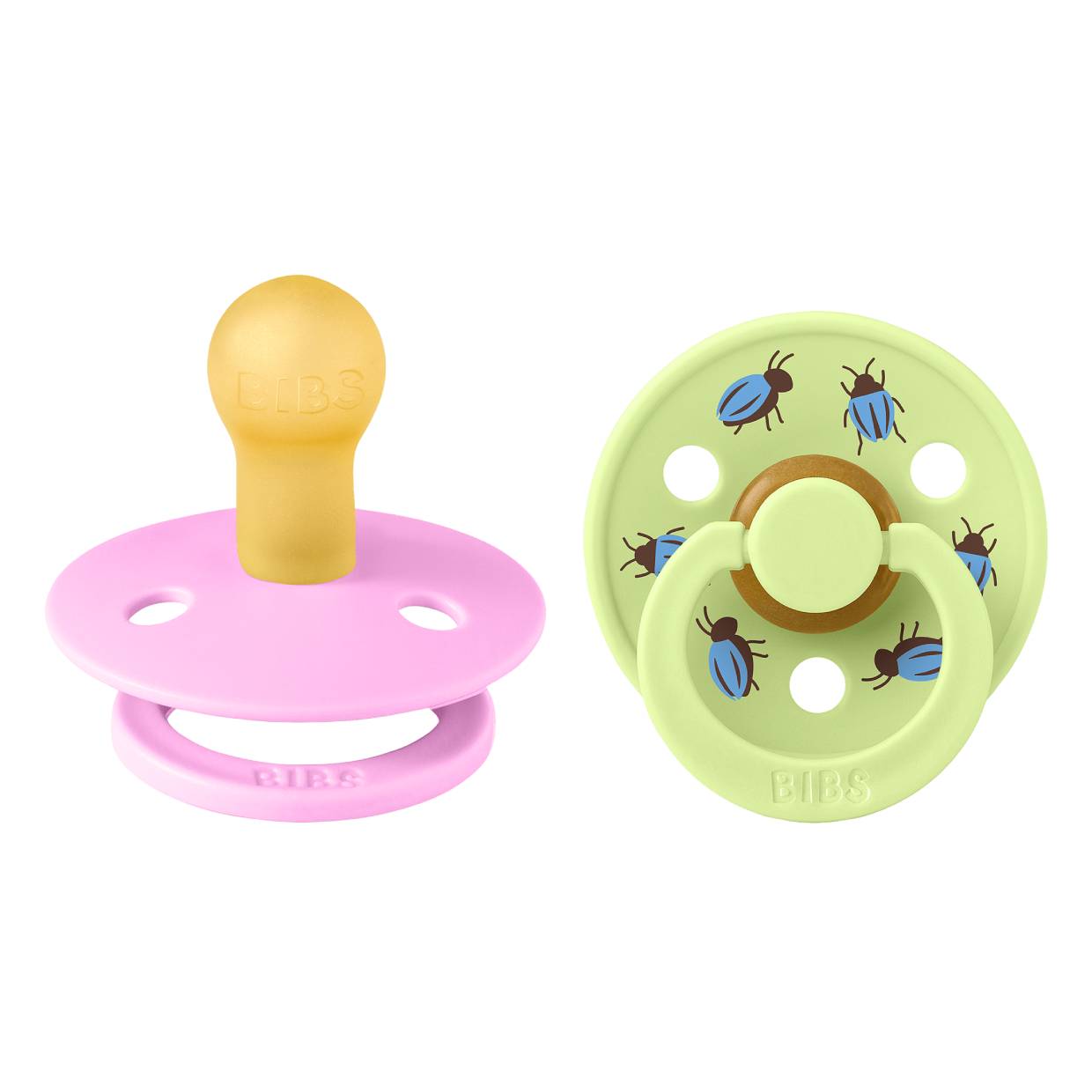 Пустушка BIBS Studio Colour 2 PACK Latex Round (кругла) Beetle – Round Ballet/Matcha (2 в упаковці) - Зображення 2
