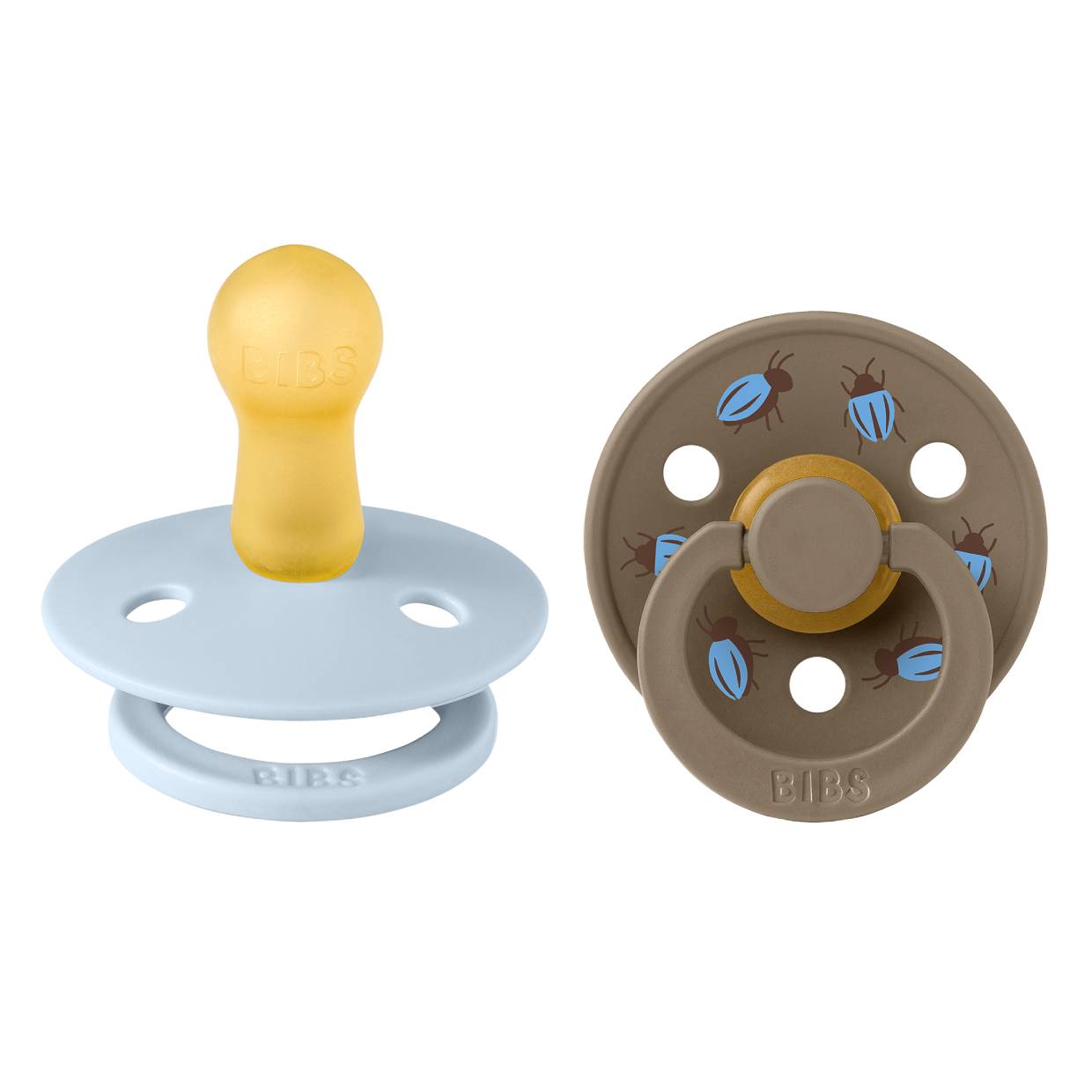 Пустушка BIBS Studio Colour 2 PACK Latex Round (кругла) Beetle – Baby Blue/Dark Oak (2 в упаковці) - Зображення 3